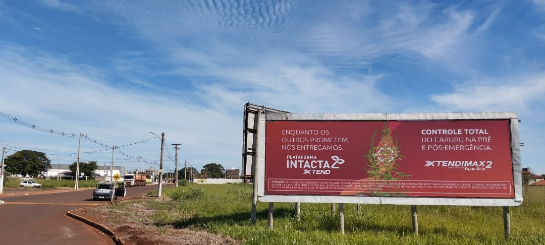 Painel de outdoor à beira da rodovia